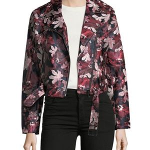 Floral Faux Leather Moto Jacket